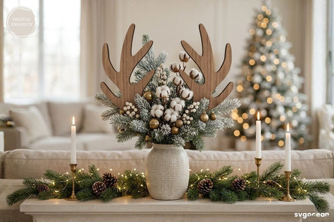 Reindeer Antler Plant Stake SVG Bundle SVG SvgOcean 