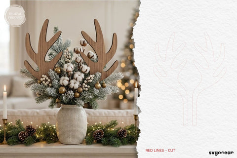 Reindeer Antler Plant Stake SVG Bundle SVG SvgOcean 