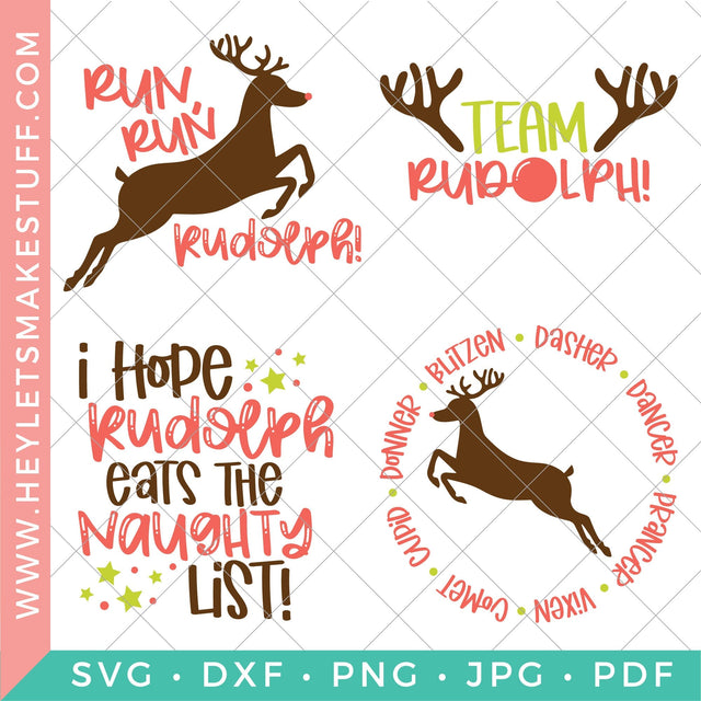 Reindeer Bundle SVG Hey Let's Make Stuff 
