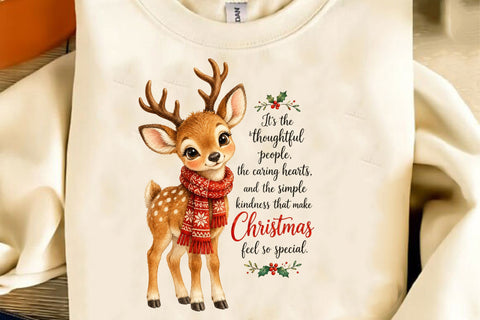 Reindeer Christmas PNG, Cute Woodland Sublimation SVGista 