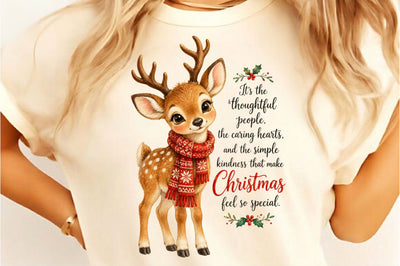 Reindeer Christmas PNG, Cute Woodland Sublimation SVGista 