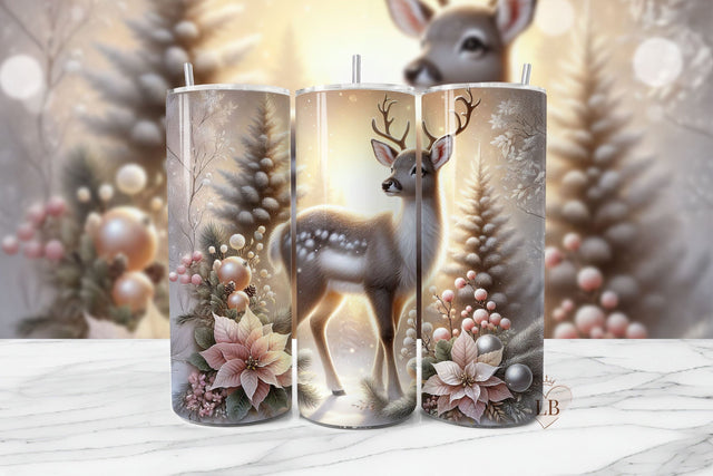 Reindeer Christmas Tumbler Wrap PNG Sublimation BijouBay 