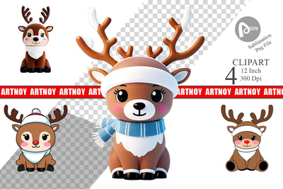 Reindeer Clipart Sublimation artnoy 