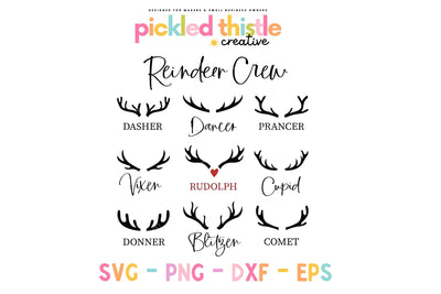 Reindeer Crew Christmas SVG SVG Pickled Thistle Creative 