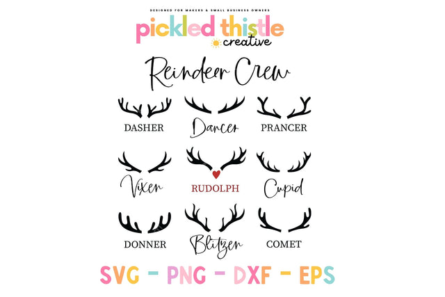 Reindeer Crew Christmas SVG SVG Pickled Thistle Creative 
