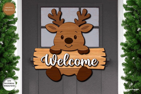Reindeer Door Sign Laser Cut SVG SvgOcean 
