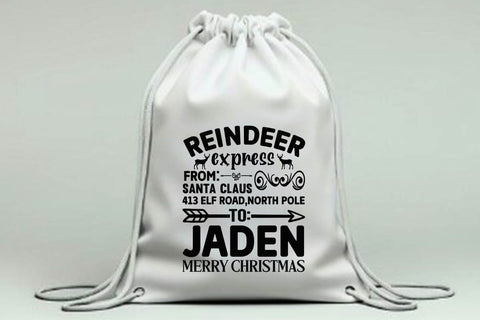 Reindeer express from santa claus 413 elf road north pole to jaden merry christmas SVG Angelina750 