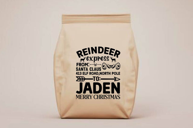 Reindeer express from santa claus 413 elf road north pole to jaden merry christmas SVG Angelina750 