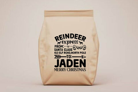 Reindeer express from santa claus 413 elf road north pole to jaden merry christmas SVG Angelina750 