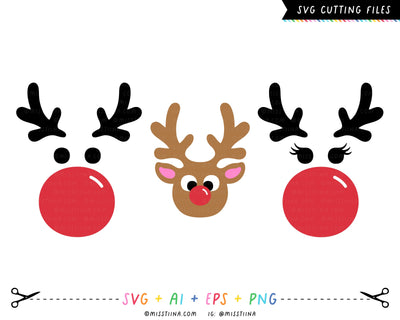 Reindeer Family SVG SVG Miss Tiina 