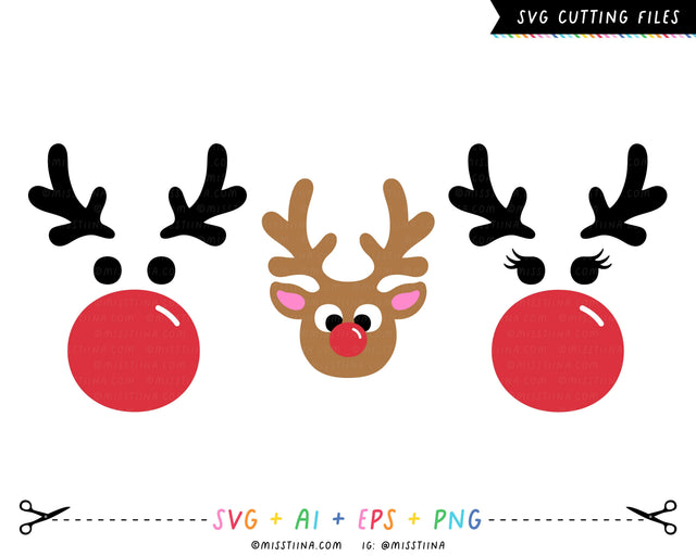 Reindeer Family SVG SVG Miss Tiina 