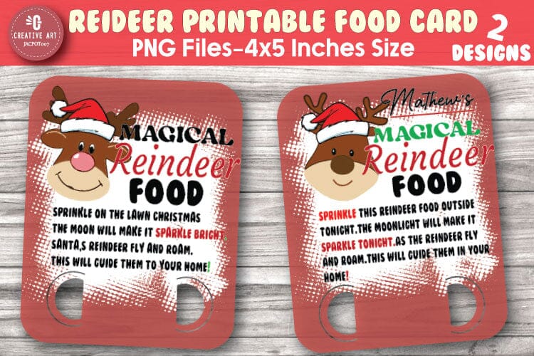 Reindeer Food Card Christmas Printable PNG SVG jacpot007 