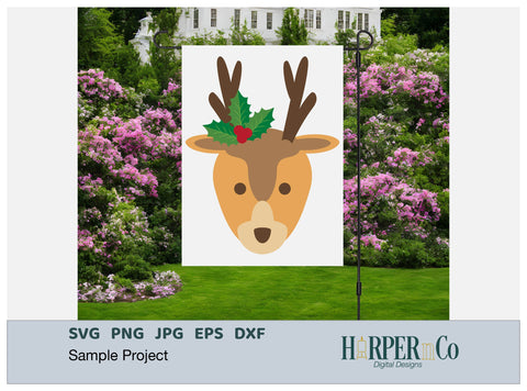 Reindeer Holly SVG PNG Cut EPS File SVG HarperNCo 