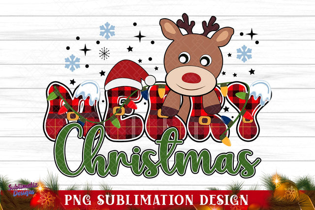 Reindeer Merry Christmas PNG Sublimation Sublimation Sublimatiz Designs 