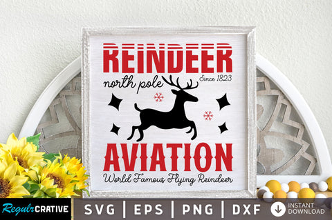 Reindeer north pole since 1823 aviation svg design SVG Regulrcrative 