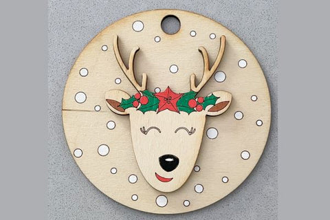 Reindeer Ornament Laser SVG File SVG Crafting With Brenna 
