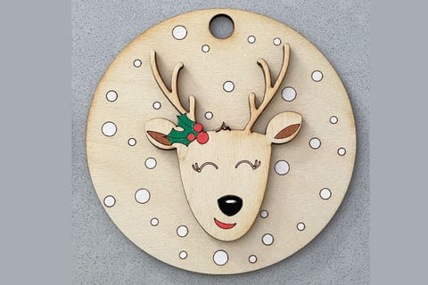 Reindeer Ornament Laser SVG File SVG Crafting With Brenna 