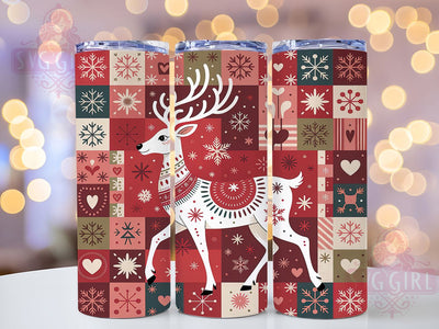 Reindeer Plaid Christmas Tumbler, Festive Holiday Wrap, Plaid Sublimation Design, 20oz Christmas Reindeer Tumbler, Whimsical Holiday Mug, Cozy Plaid Cup, Rustic Christmas Art Sublimation SvggirlplusArt 