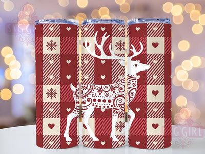 Reindeer Plaid Christmas Tumbler, Festive Holiday Wrap, Plaid Sublimation Design, 20oz Christmas Reindeer Tumbler, Whimsical Holiday Mug, Cozy Plaid Cup, Rustic Christmas Art Sublimation SvggirlplusArt 