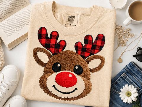 Reindeer Png, Rudolph Clipart, Retro Christmas Png, Cute Rudolpg Png, Kids Christmas Png, Sequin Christmas PNG SVG DesignDestine 