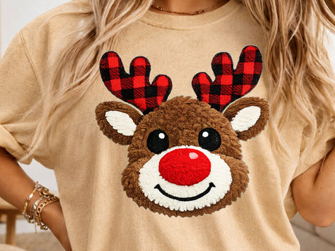 Reindeer Png, Rudolph Clipart, Retro Christmas Png, Cute Rudolpg Png, Kids Christmas Png, Sequin Christmas PNG SVG DesignDestine 