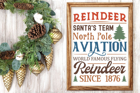 Reindeer santas team north pole aviation Svg design SVG Regulrcrative 