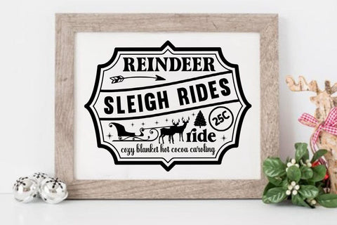 Reindeer sleigh rides 25c ride cozy blanket hot cocoa caroling SVG Angelina750 