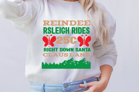Reindeer sleigh rides 25C right down santa claus lane SVG Angelina750 