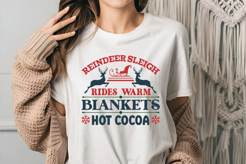 Reindeer Sleigh Rides Warm Blankets Hot Cocoa SVG Angelina750 