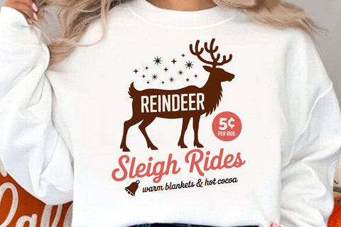 reindeer sleigh rides warm blanrets & hot cocoa SVG Angelina750 