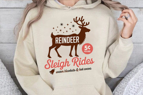 reindeer sleigh rides warm blanrets & hot cocoa SVG Angelina750 