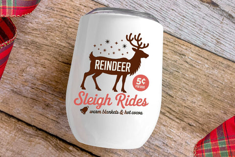 reindeer sleigh rides warm blanrets & hot cocoa SVG Angelina750 