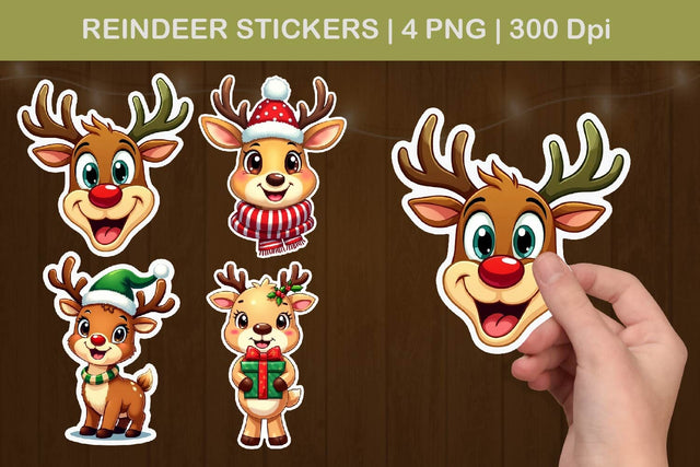 Reindeer stickers, christmas reindeer Sublimation Paper Switch 
