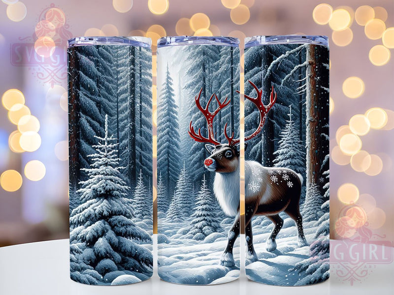Reindeer Tumbler, Christmas Drinkware, 20oz Sublimation, Holiday PNG Design, Woodland Decor, Festive Gift, Rustic Christmas, Winter Tumbler Sublimation SvggirlplusArt 