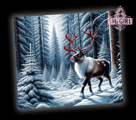 Reindeer Tumbler, Christmas Drinkware, 20oz Sublimation, Holiday PNG Design, Woodland Decor, Festive Gift, Rustic Christmas, Winter Tumbler Sublimation SvggirlplusArt 