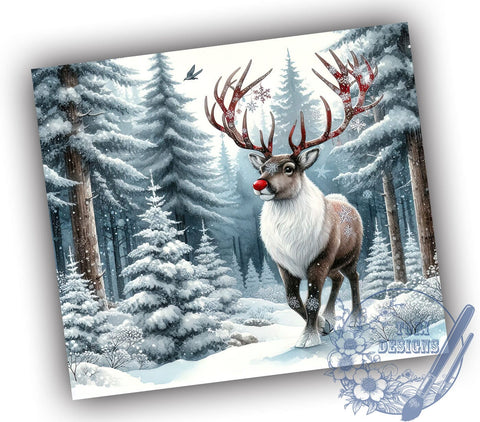 Reindeer Tumbler, Christmas Tumbler, Woodland Decor, 20oz Tumbler, Holiday Gift, Sublimation Design, Rustic Christmas, Winter Mug Sublimation ToriDesigns 