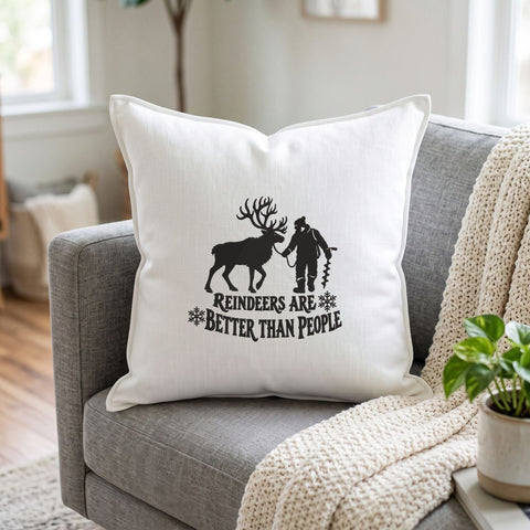 Reindeers Are Better Than People Embroidery Design – Funny Christmas Reindeer Winter Machine Embroidery File Embroidery/Applique DESIGNS PatternFeed8 