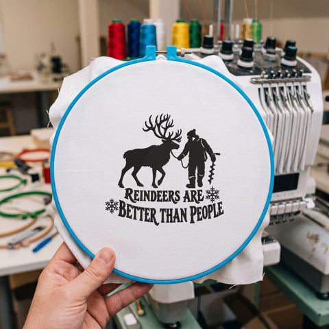Reindeers Are Better Than People Embroidery Design – Funny Christmas Reindeer Winter Machine Embroidery File Embroidery/Applique DESIGNS PatternFeed8 