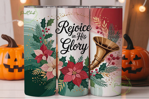 Rejoice in His Glory 20oz Tumbler Wrap Sublimation PixelChick 