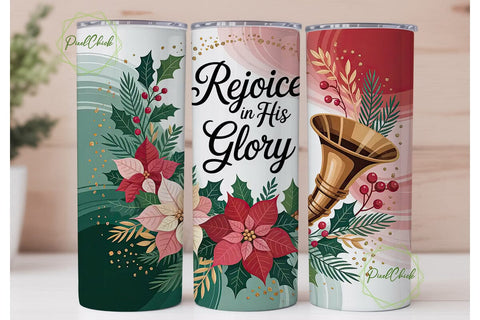 Rejoice in His Glory 20oz Tumbler Wrap Sublimation PixelChick 