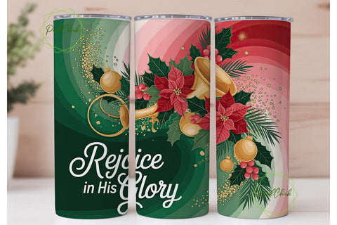 Rejoice in His Glory 20oz Tumbler Wrap Sublimation PixelChick 