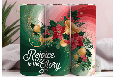 Rejoice in His Glory 20oz Tumbler Wrap Sublimation PixelChick 