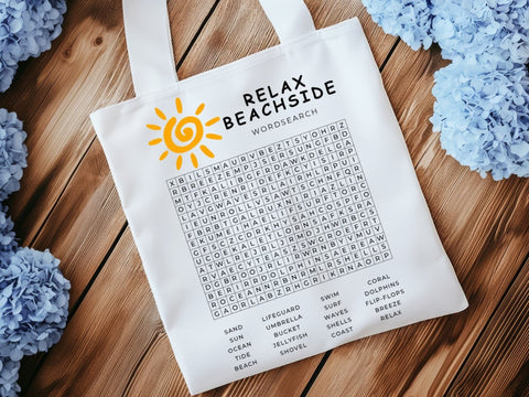 Relax Beachside Wordsearch | Printable Activity SVG Paige Cole Studio 
