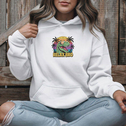 Relax Bro T-Rex Embroidery Design – Funny Dinosaur Sunglasses Retro Tropical Machine Embroidery File Embroidery/Applique DESIGNS PatternFeed8 