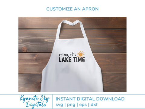 Relax It's Lake Time SVG phrase with sun SVG Kyanite Sky Digitals 