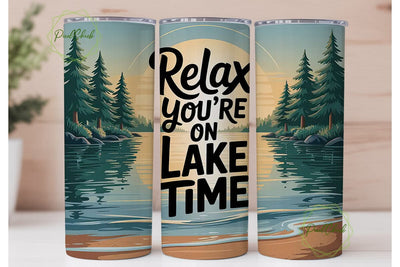 Relax on Lake Time 20oz Tumbler Sublimation PixelChick 