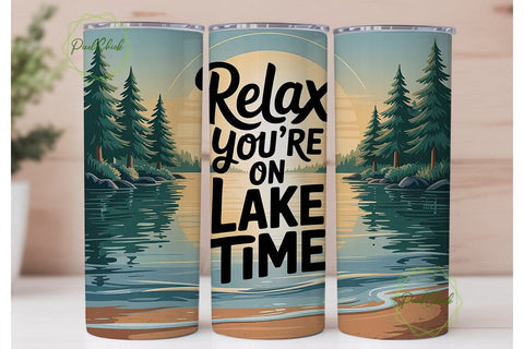 Relax on Lake Time 20oz Tumbler Sublimation PixelChick 