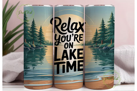 Relax on Lake Time 20oz Tumbler Sublimation PixelChick 