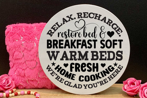 Relax recharge restore bed & breakfast soft warm beds fresh home cooking were glad youre here SVG Angelina750 