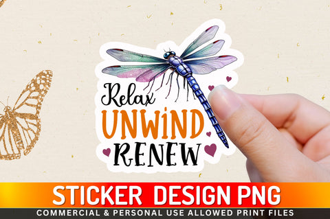Relax unwind Sticker Design Sublimation Regulrcrative 